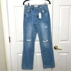 Tricot slouch straigt long jeans blue distressed Size 25